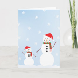 Big and Little Snowman Merry Kerstmis Kaart