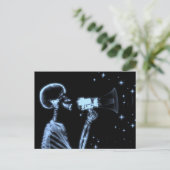 Big Announcement x-Ray Skeleton - blauw Briefkaart (Staand voorkant)