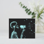 Big Announcement x-Ray Skeleton - Blauwgroen Briefkaart (Staand voorkant)