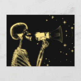 Big Announcement X-Ray Skeleton - Geel Briefkaart