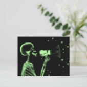 Big Announcement X-Ray Skeleton - Groen Briefkaart (Staand voorkant)