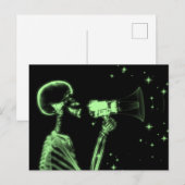 Big Announcement X-Ray Skeleton - Groen Briefkaart (Voorkant / Achterkant)
