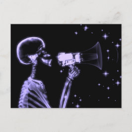 Big Announcement x-Ray Skeleton - Paars Briefkaart