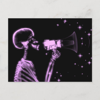 Big Announcement x-Ray Skeleton - Roze Briefkaart