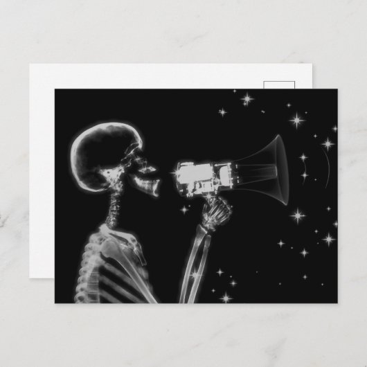 Big Annountion X-Ray Skeleton - B&W Briefkaart (Voorkant / Achterkant)