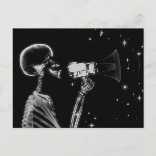 Big Annountion X-Ray Skeleton - B&W Briefkaart (Voorkant)