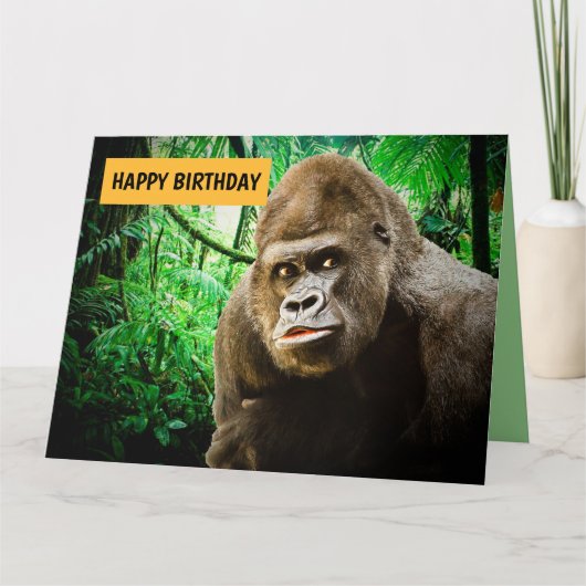 BIG APE FUNNY GORILLA BIRTHDAY CARDS OVERZICHT KAART (Voorkant)