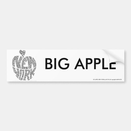 BIG APPLE - NEW YORK VAN NICHOLAS BUMPERSTICKER (Voorkant)