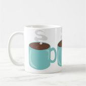 Big Aqua Blue Green Coffee Mok Patroon (Links)