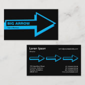 Big Arrow - Blauw op zwart Visitekaartje (Voorkant / Achterkant)