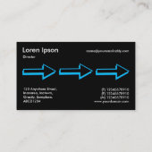 Big Arrow - Blauw op zwart Visitekaartje (Achterkant)