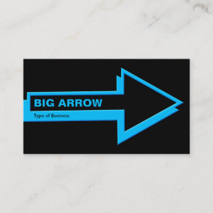 Big Arrow - Blauw op zwart Visitekaartje