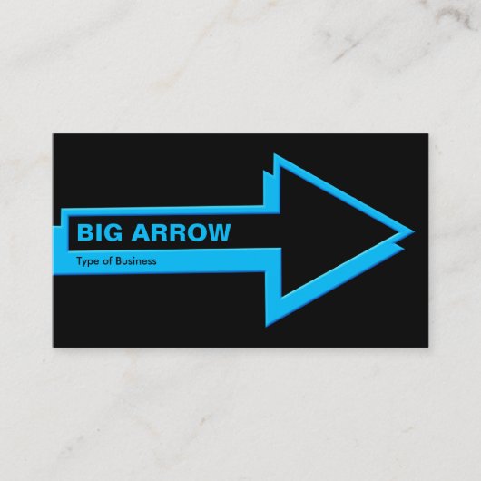 Big Arrow - Blauw op zwart Visitekaartje (Voorkant)