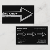 Big Arrow - Grijs op zwart Visitekaartje (Voorkant / Achterkant)