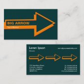Big Arrow - Sinaasappel op Dark Green 003333 Visitekaartje (Voorkant / Achterkant)