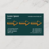 Big Arrow - Sinaasappel op Dark Green 003333 Visitekaartje (Achterkant)