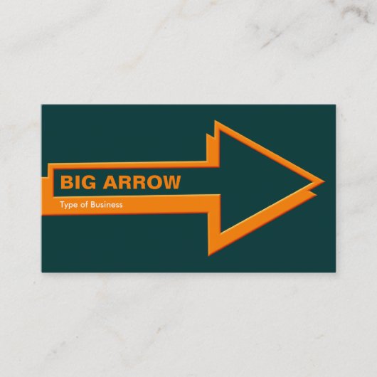 Big Arrow - Sinaasappel op Dark Green 003333 Visitekaartje (Voorkant)