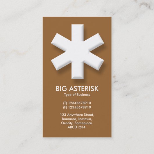 Big Asterisk - Bruin (996633) Visitekaartje (Voorkant)
