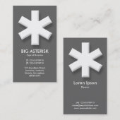 Big Asterisk - Grijs Visitekaartje (Voorkant / Achterkant)