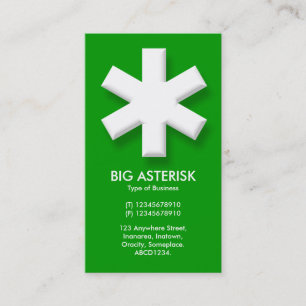 Big Asterisk - Groen (009900) Visitekaartje