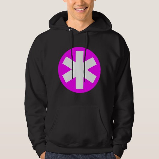 Big Asterisk - Magenta en White Hoodie (Voorkant)