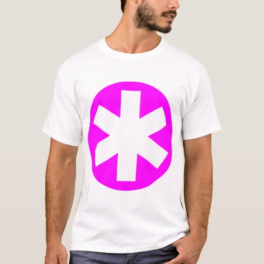 Big Asterisk - Magenta en White T-shirt (Voorkant)