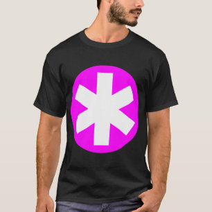 Big Asterisk - Magenta en White T-shirt