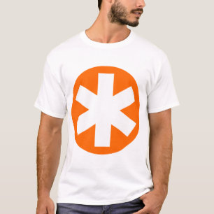 Big Asterisk - Oranje en wit T-shirt