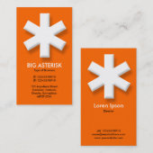 Big Asterisk - Oranje (FF6600) Visitekaartje (Voorkant / Achterkant)