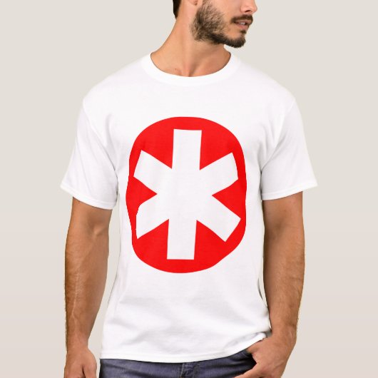 Big Asterisk - Rood en Wit T-shirt (Voorkant)