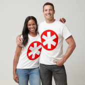 Big Asterisk - Rood en Wit T-shirt (Unisex)
