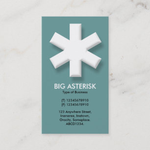 Big Asterisk - Turquoise Gray (669999) Visitekaartje