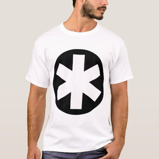Big Asterisk - zwart en wit T-shirt (Voorkant)