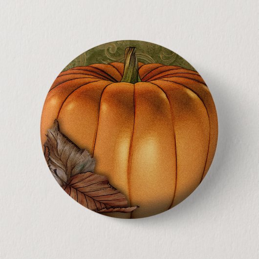 Big Autumn Pumpkin Ronde Button 5,7 Cm (Voorkant)