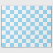 Big Baby blauw en wit geruit Cadeaupapier (Vlak)