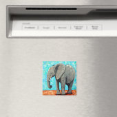 Big Baby Elephant Painting  Magneet (Insitu (Vaatwasser))