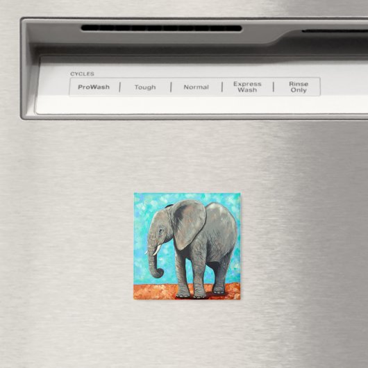 Big Baby Elephant Painting Magneet (Insitu (Vaatwasser))