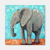 Big Baby Elephant Painting  Magneet (Voorkant)