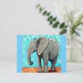 Big Baby Elephant Painting Postcard Briefkaart (Staand voorkant)