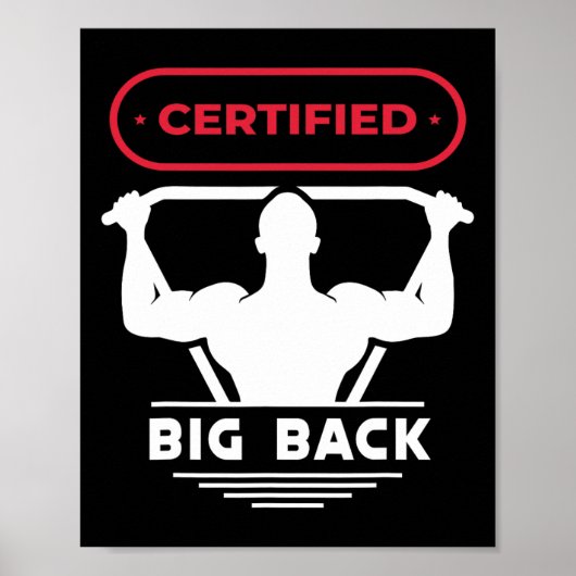Big Back gecertificeerd Big Back Design Bodybuildi Poster (Voorkant)