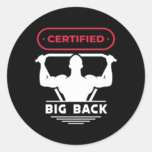 Big Back gecertificeerd Big Back Design Bodybuildi Ronde Sticker (Voorkant)