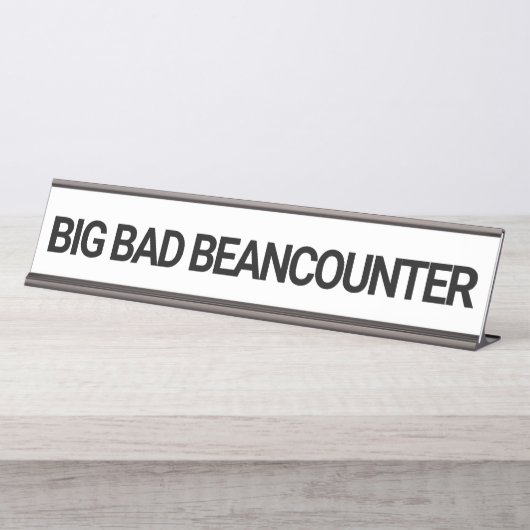 Big Bad Beancounter Funny CPA Accountant Bureau Naambordje (Voorkant)