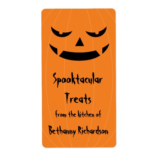 Big Bad Halloween Jack O'Lantern Keukenlabel Etiket (Voorkant)
