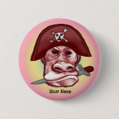Big Bad Monkey Pirate Ronde Button 5,7 Cm (Voorkant)
