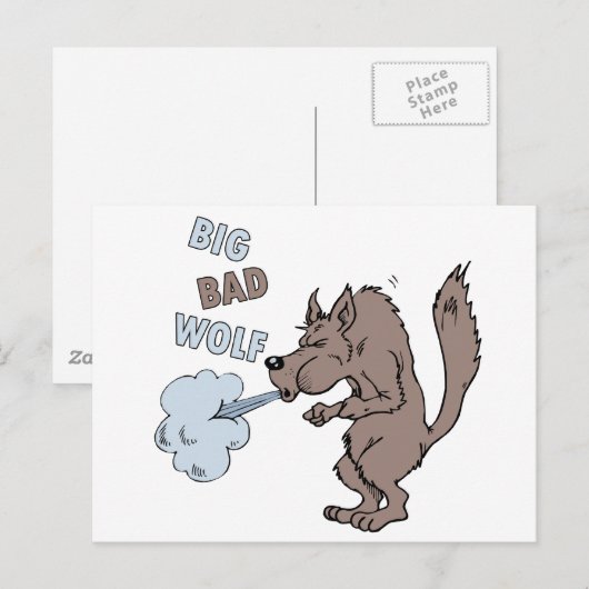 Big Bad Wolf Briefkaart (Voorkant / Achterkant)