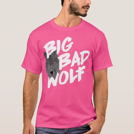 Big Bad Wolf Face Funny Wolf T-shirt (Voorkant)