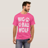 Big Bad Wolf Halloween Paw Print T-shirt (Voorkant volledig)