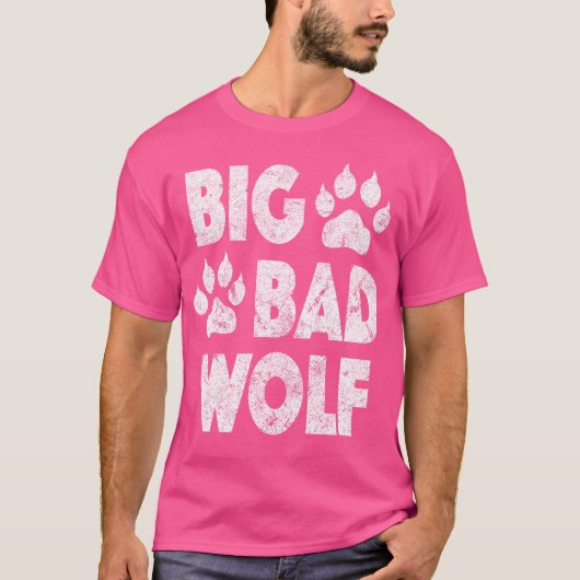 Big Bad Wolf Halloween Paw Print T-shirt (Voorkant)