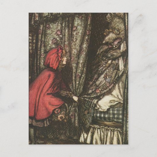 Big Bad Wolf in Grandma's Bed Briefkaart (Voorkant)