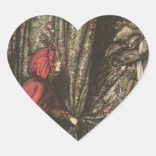 Big Bad Wolf in Grandma's Bed Hart Sticker